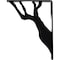 Ekena Millwork Damon Wrought Iron Bracket, (Single center brace), Powder Coated Black 1 1/2"W x 7 1/2"D x 10"H BKTM01X07X10SDA - alternate 5